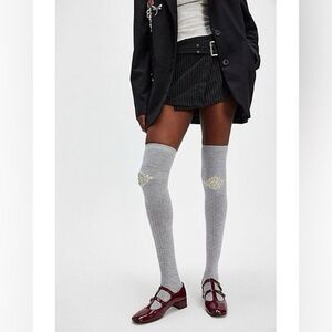 Free People X High Heel Jungle Trinket Knee Socks GraySocks New In package
